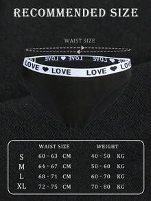 6pcs/Pack Women's Low Waist Panties Set, Letter Waistband, Comfortable, Sexy Seamless Solid Color Briefs, Black Shorts, Suitable For Halloween & Autumn - Multicolor - View 6