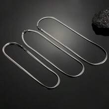 1pc S925 Sterling Silver Side Chain Necklace, Fashion Necklace Jewelry Gift For Men