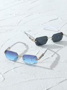 1/2件装塑料和金属精致简约复古男士时尚眼镜，适合热带海滩度假、钓鱼、高尔夫等户外休闲活动，可作为配饰。