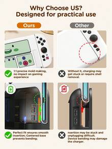 1pc Game Element Case Compatible With Switch Dock Cover,Game Card Storage Case,Holds 5 Game Cards, Protects The Base From Scratches And Dust,For Switch OLED/Switch NS - Multicolor - View 4