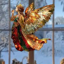 2D 平面，1 件圣诞老人草坪桩装饰，圣诞老人携带礼物，圣诞快乐标志，大型 30x22 厘米户外庭院装饰，无需电力，易于安装地桩 - 彩色 - 查看 20