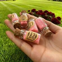 5 قطع زجاجات غبار جنية صغير - غبار سحري متلألئ متنوع في زجاجات زجاجية مع سدادات فلين، مناسبة لعيد الميلاد، عيد الحب، عيد الميلادكر، هالوين، العودة إلى المدرسة وغيرها من المناسبات