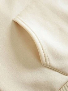 Ropa de mujer Sudadera con capucha de color sólido, nueva, de corte holgado, cómoda, versátil y básica - Albaricoque - Ver 4