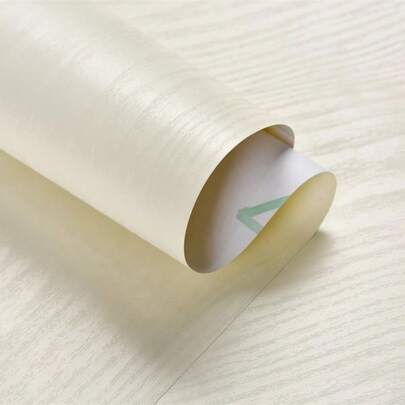 Papel de Parede Adesivo, Papel de Contato Branco, Papel de Contato Decorativo Autoadesivo à Prova d'Água Vinil, Adequado para Paredes, Cozinha, Quarto