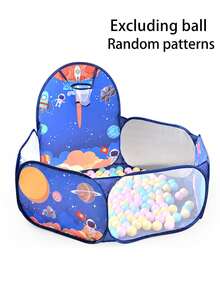1 szt. przenośny, sześciokątny, składany namiot z piłeczkami – wytrzymały, poliestrowy, rozkładany domek do zabawy z ilustracjami dzikich zwierząt, w różnych kolorach (piłki nie są dołączone), idealny na plażę, do ogrodu i jako prezent świąteczny dla dzieci, namiot dla dzieci, zabawka dla dzieci