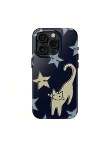Cat And Stars Phone Case Cute Animal Celestial Dreams Night Girly Hand-Drawn For IPhone Pro Max 16 15 14 13 12Suitable For IPhone 17 Air - Trắng 1 - Xem 7