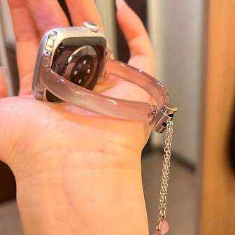 LuLuTom 1pc Fashion Luxury Chatoyancy Bracelet Band Compatible With Apple Watch Band S11/S10/9/8/7/6/SE/5/4/Ultra 2 3, Compatible With Apple Watch Band Strap 49mm (S10 S11)46mm 45mm 44mm (S10 S11)42mm 42mm 41mm 40mm 38mm, Cat's Eye Effect Colorful Dazzle Watch Band Compatible With Iwatch, Fine Casual And Stylish Women Watch Accessories, Smart Watch Strap/Band