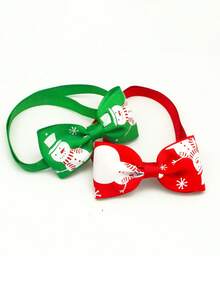 10pcs Random Color Christmas Pet Bow Tie Collar, Kitten/Puppy Necktie Accessories - Multicolor - View 8