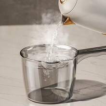 1个浴室水勺，家用耐高温透明长柄水勺，家居必备