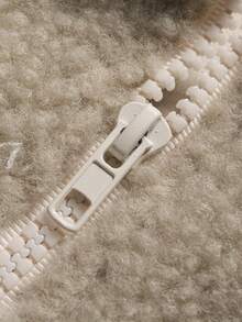 2025 New Fleece Jacket Sweatshirt For Men, Casual Thick Loose Fit Half Zip Up Sweatshirt, Spring Autumn - Apricot - View 5