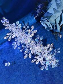 1 pezzo Fascia per capelli minimalista in finta cristallo, accessorio per capelli da donna, copricapo da sposa, adatto per banchetti, tea festa, matrimoni, fotografia, uso quotidiano, fasce per capelli invernali che riscaldano la testa - Argento - Visualizzare 7