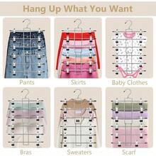 Pants Hangers With Clips,Space Saving Hanging Closet Organizer-6 Tiers Skirt Hangers With 360° Swivel Hook,Closet Organizer-Clothes Hangers- College Dorm Essentials Apartment Essentials - 銀色 - 查看 4