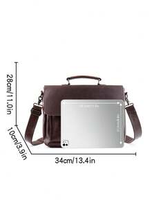 saroxi 男士休闲单肩斜挎包，时尚商务通勤礼物圣诞节秋季大学单肩包斜挎包礼物尖叫公文包文件包电脑包笔记本电脑包大容量电脑公文包男士礼物学生多功能户外便携男友礼物手拿包度假复古趣味礼物笔记本电脑包胸包礼物复古包情人节节日必备包贴纸包冬季棕色包情人节礼物复古学校礼物包包春季复古包