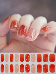 20片春夏免烤全固化凝胶美甲贴纸，斋月新月美甲贴纸，奢华箔纸美甲贴纸，格子美甲贴纸，治愈粉色按压式美甲贴，红色按压式美甲贴，蓝色美甲贴，哥特美甲贴，豹纹美甲贴，黑色美甲贴，奶茶咖啡美甲贴，棕色美甲贴，橙色美甲贴，焦糖奶茶治愈色美甲贴纸套装，易撕易贴，无需UV固化，适合女性和女孩DIY美甲装饰贴纸，自粘式美甲贴纸，沙龙品质 - 彩色 - 查看 19