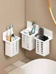 Adjustable Black And White Wall Mounted Storage Rack - Suitable For Bathroom, Kitchen And Home Organization - Space Saving, Can Hold Small Items, Tools And Accessories - Multicolor - View 1