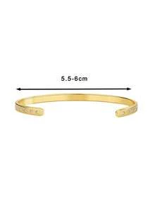 Charm-In 1pc Gold-Tone Open Zirconia Bracelet For Women - Gold Model 4 - View 4