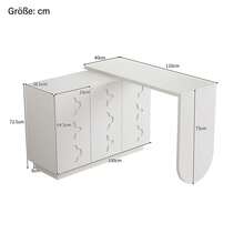 Desk, Rotating L-Shaped Computer Desk, Office Desk, Hairdressing Desk, White 110 - White + MDF - View 11