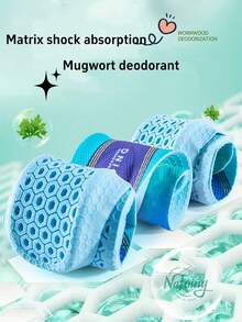 1 par de plantillas de apoyo de arco elásticas y amortiguadoras de choque, accesorios de calzado cómodos, suaves y transpirables, unisex - Azul - Ver 7