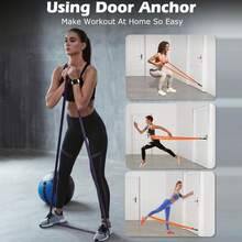 全新天然乳胶阻力带套装，男女通用肌肉训练弹力带 - 彈性帶 - 查看 4