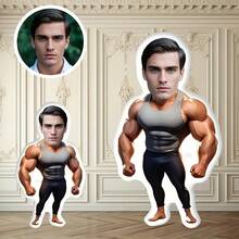 Customized Pet Head Pillow - Double-Sided Printed, Hand Washable, Modern Casual Style, Zipper Closure, Polypropylene Filling, Polyester Cover, Digital Printing, Decorative Multi-Purpose Cushion Christmas Gift - Rabbit - View 4