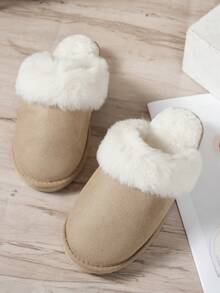 Teens' Slippers, Non-Slip, Wear-Resistant, Comfortable Soft Sole With Plush Lining, Warm, Round Toe, Low-Top, Thick-Soled Bedroom Slippers, Fashionable Casual Indoor Daily Home Slippers For Autumn/Winter