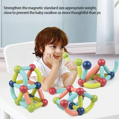 25 Stücke Kinder DIY magnetische Bau-Stäbe Spielzeug, ideales Geburtstagsgeschenk, Weihnachtsgeschenk, Urlaubsgeschenk, Spielzeug zur Gehirnentwicklung