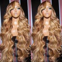 Peluca frontal de encaje de 13x4 4/27 color marrón degradado, de 28 pulgadas de largo, con ondas corporales rectas, reemplazo de frontal de encaje previamente decolorado, sin pegamento, suave, para mujeres y niñas para uso diario, fiestas y eventos