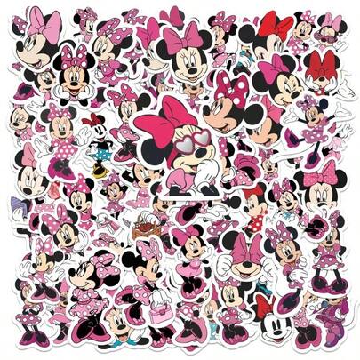 60 pegatinas de dibujos animados de Mickey Mouse y Minnie Mouse de Disney, lindas pegatinas impermeables para bricolaje, portátil, equipaje, scrapbook, bicicleta, juguetes, accesorios. Regalos para fiestas, costura, lujosos. Un regalo para niñas. Es la elección perfecta para decoración de fiestas, regalos de cumpleaños y diversos regalos festivos, lo que lo convierte en un regalo ideal para amigos o parejas. Ceremonia de graduación. Regalo de graduación.