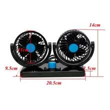 Cabeça de resfriamento de ventilador de carro 12v fornece driver usb com adesivo digital - Preto - Visão 4