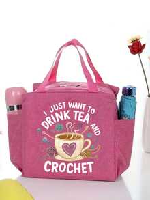 Túi đựng đồ dệt dung tích lớn - Có thiết kế khóa kéo, Túi đựng đồ thủ công bằng polyester có thể giặt bằng máy, Thích hợp để đan, móc, dệt - Món quà hoàn hảo cho những người yêu thích đồ thủ công (Màu đỏ), Túi tote họa tiết, Túi đựng đồ ăn trưa có khóa kéo, Túi đựng đồ ăn trưa, Túi giữ nhiệt, Hộp đựng đồ ăn trưa, Hộp đựng đồ ăn trưa cho nữ, Nam, Vật dụng cần thiết khi đi du lịch - Nhiều màu - Xem 5