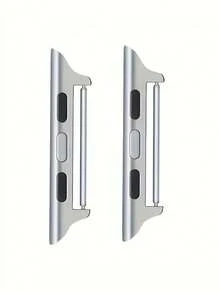 1 Paar Bandverbinder, kompatibel mit Apple Watch 38/40/41/42/44/45/46/49mm, Adapter kompatibel mit Apple Watch 10 9 8 7 6 5 4 3 Ultra SE 2 1, 22mm Breite - Silber - Übersicht 8