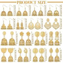 16 Pairs Jhumkas  Earrings For Women Vintage Jhumka Bell Hoop Dangle Earrings Set  Bohemian  Jewelry2025 - 金子 - 查看 9