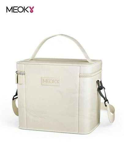 Meoky Large Capacity Insulated Lunch Bag With Shoulder Strap – Reusable Waterproof Cooler Tote For Women & Adults, Leakproof Thermal Bento Lunch Box With Thick Aluminum Lining, Ideal For Work, School, Office, Travel, Picnic & Camping