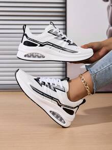 Zapatillas deportivas minimalistas, ligeras y versátiles de mujer con estilo coreano casual, con cojín de aire, malla transpirable y cómoda, con cordones