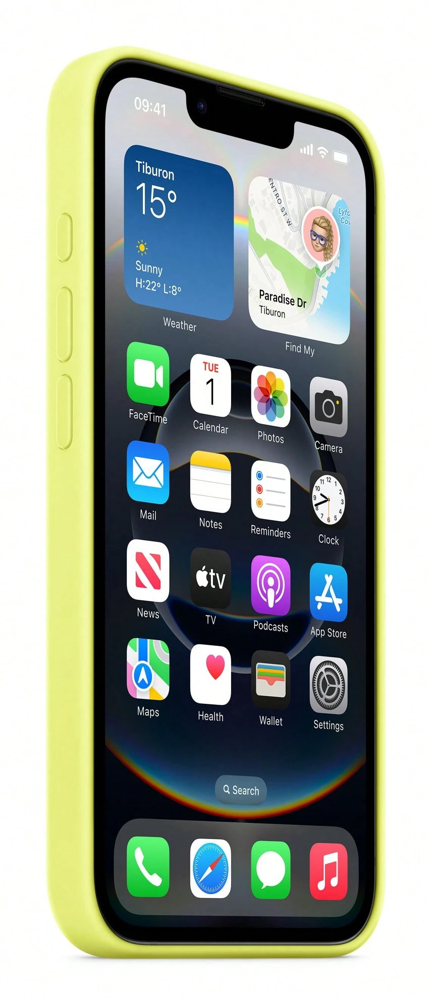 Apple MGYW4ZM/A Mobile Phone Case 15.5 Cm (6.1") Yellow - Lime Green - View 1