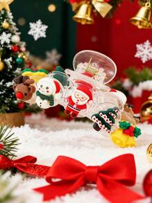 1个女士圣诞树脂发夹，包含圣诞老人、圣诞树、驯鹿、雪花、铃铛、姜饼人、雪人等可爱透明发夹，新款派对休闲发饰时尚发爪冬季发夹花朵发夹 - 彩色 - 查看 7