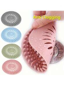 1pc Drain Hair Catcher, Keeps Drain Clean And Unclogged, Shower Drain Strainer Hair Catcher Set Home Bathroom Decor Fall Decor Back To School - 粉色 - 查看 2