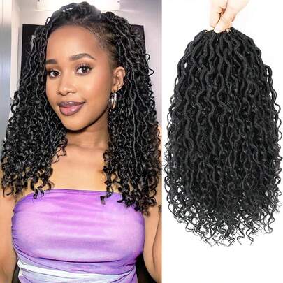 Goddess Locs Crochet Hair 14/18/22 Inch,1/8 Packs Faux Locs Crochet Hair For Women Boho Soft Locs Pre-Looped River Crochet Locs With Curly Ends