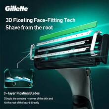 Gillette Razors For Men, Vector 3D Razor, 1 Handle And 3/5 Blade Refills - Multicolor - View 2