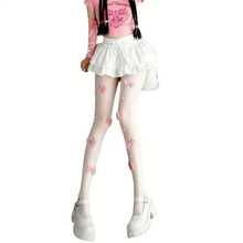 Women's JK Cute Style Pearl Big Bow Stockings Plaid Pattern - 白色一雙裝 - 查看 3
