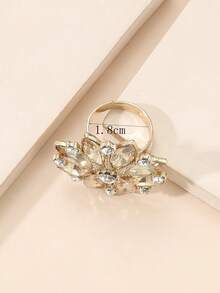 1 Stück Boho-Stil Sonnenblumen Geometrie Strass offener Ring