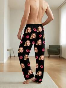 1 chiếc quần pajama in ảnh theo yêu cầu - Món quà hoàn hảo cho chồng/vợ vào dịp cưới, kỷ niệm, Giáng sinh. Có thể in hình thú cưng hoặc ảnh cặp đôi, phù hợp cho cả nam và nữ, cũng thích hợp để mặc hàng ngày. - Nhiều màu - Xem 4