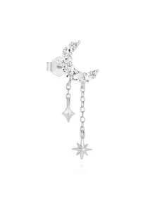 SereneSpark 1Pc/2pcs Tassel Star 925 Sterling Silver Earring For Women Drop Earring Minimalist Piercing Perfect For Daily Wear Suitable For Anniversary Fine Jewelry - Multicolor - View 14