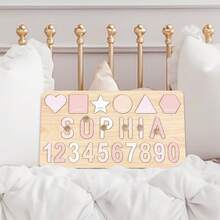 Personalized Wooden Name Puzzle Board, Shape Puzzle, Customized Number Puzzle, Wooden Letter Puzzle, Shape Classifier, Interaction, Event, Easter Gift, Personalized Name Puzzle, 1st Birthday Gift, Customized Wooden Name Puzzle