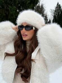 1顶女士纯色毛绒帽，柔软舒适保暖简约风，休闲百搭防风，适合日常佩戴，可搭配围巾，秋冬季装饰 - 彩色 - 查看 13