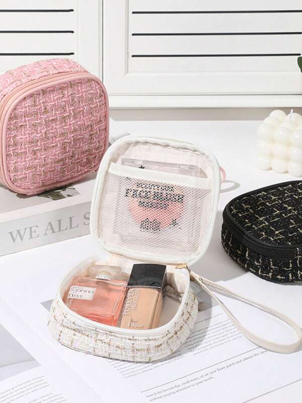 Bolsa de maquillaje, Bolsa para lápiz labial nueva, Bolsa de almacenamiento de cosméticos de lujo, Bolsa organizadora portátil, Bolsa organizadora de lápiz labial, Bolsa para polvo compacto mini, Bolsa para toallas sanitarias