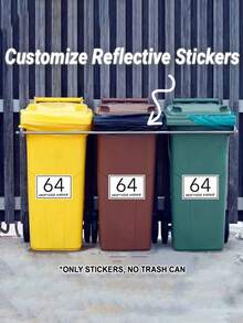 Customized Trash Can Stickers, Personalized Address Labels, Use House Number And Street Name Stickers To Personalize Your Trash Can, Customized House Number Address Label Stickers For Trash Cans - Multicolor - View 8