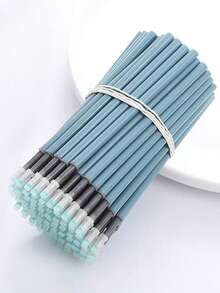 50pcs Bullet Tip Refill Ink Cartridges For Mori Andi Pastel Color Ballpoint Pens, 0.5mm Black Ink