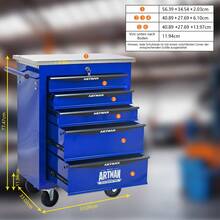 Tool Chests & Cabinets - Black+Blue + Steel-1 - View 6