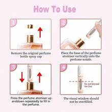 Perfume Travel Refillable Bottle Portable Mini SprayerEmpty Perfume Bottles With Unique Patterns Refill Pump Case For Traveling And Outgoing 2 Pcs Pack Of 5 Ml White And Pink-TYUIKHGGCF - Trắng và Hồng - Xem 5